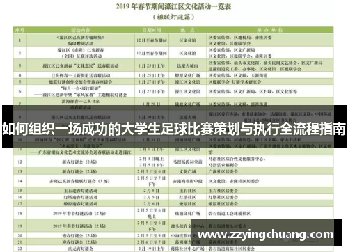 如何组织一场成功的大学生足球比赛策划与执行全流程指南
